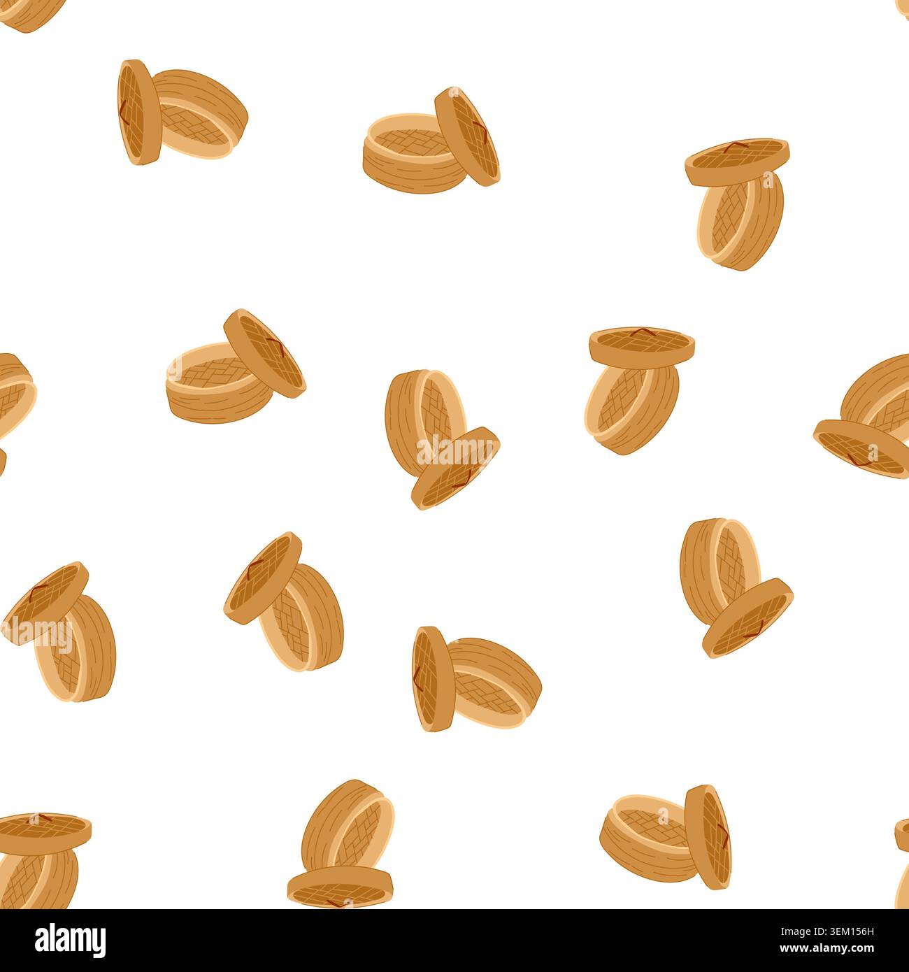 pattern steam bamboo steamer basket cartoon vector Stock Vector