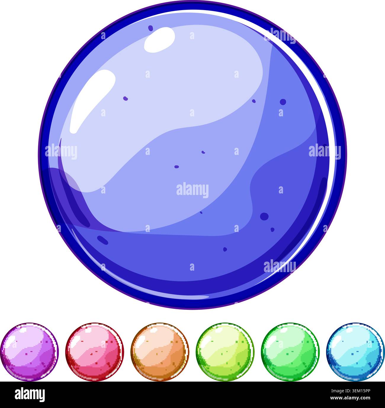 download round game button cartoon vector graphic Stock Vector