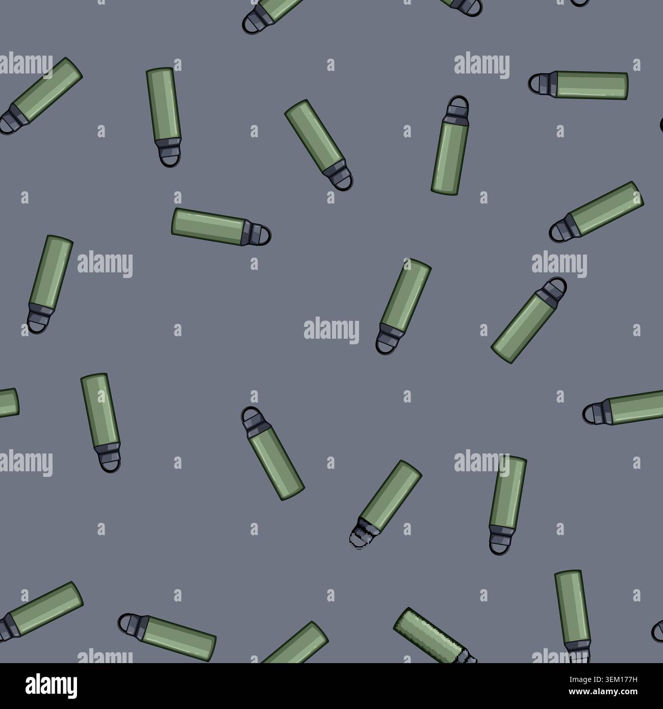 seamless pattern sport thermos bottle cartoon vector Stock Vector