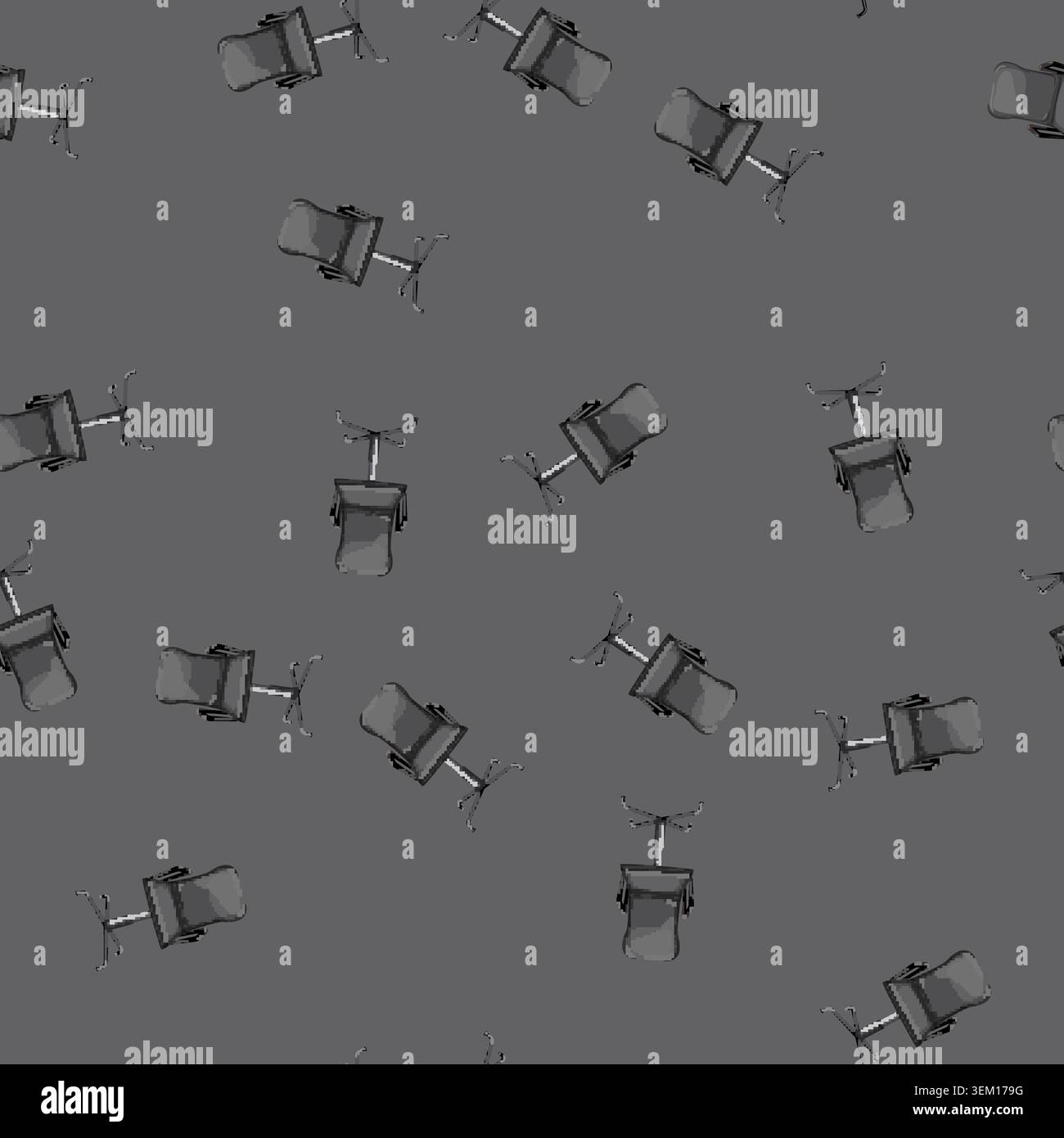seamless pattern seat office chair cartoon vector Stock Vector