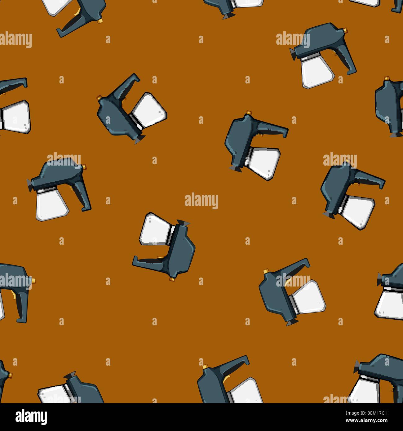 seamless pattern industry paint sprayer cartoon vector Stock Vector