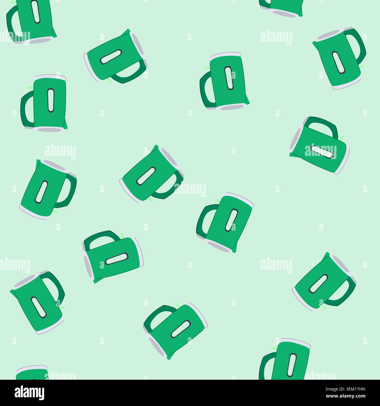 seamless pattern water kettle electric cartoon vector Stock Vector
