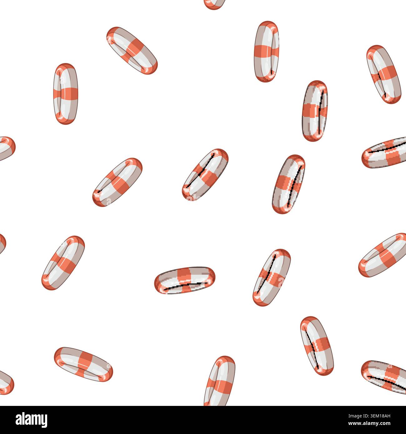 pattern rescue lifebuoy cartoon vector Stock Vector