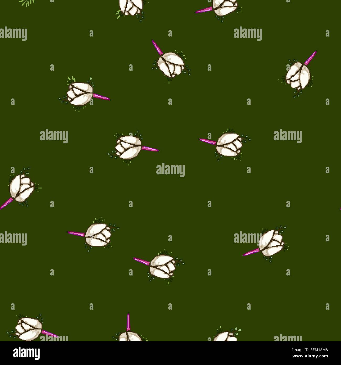 seamless pattern accessory boutonniere cartoon vector Stock Vector