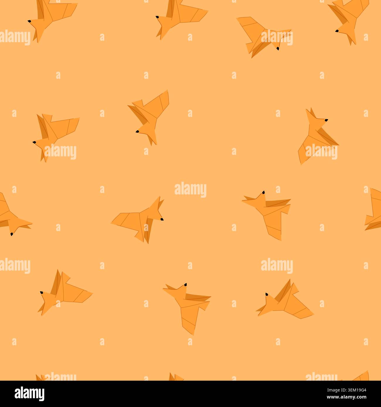 seamless pattern swan origami animals cartoon vector Stock Vector