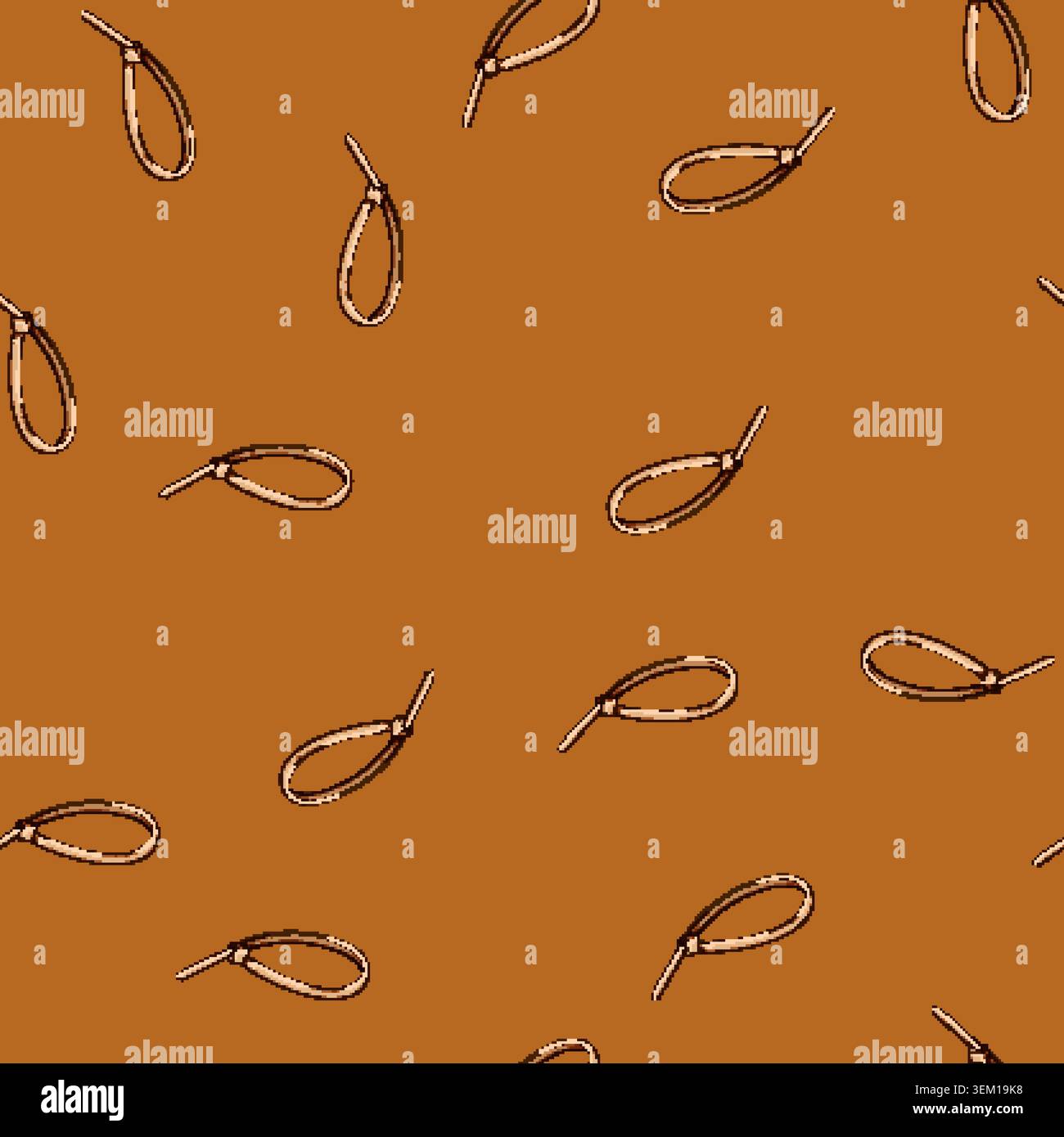 seamless pattern electrician cable ties cartoon vector Stock Vector