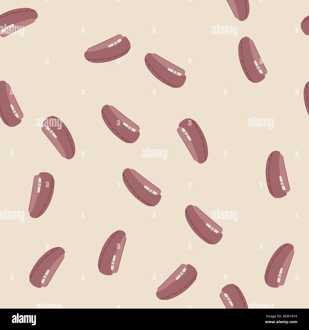 seamless pattern wool beret cartoon vector Stock Vector