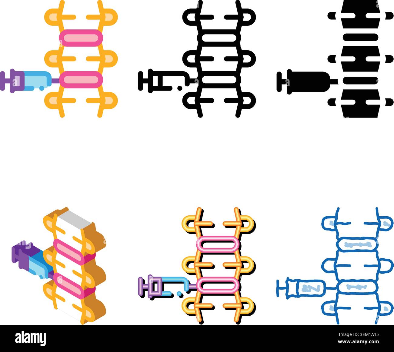 epidural spinal designs anesthesia color icon vector Stock Vector
