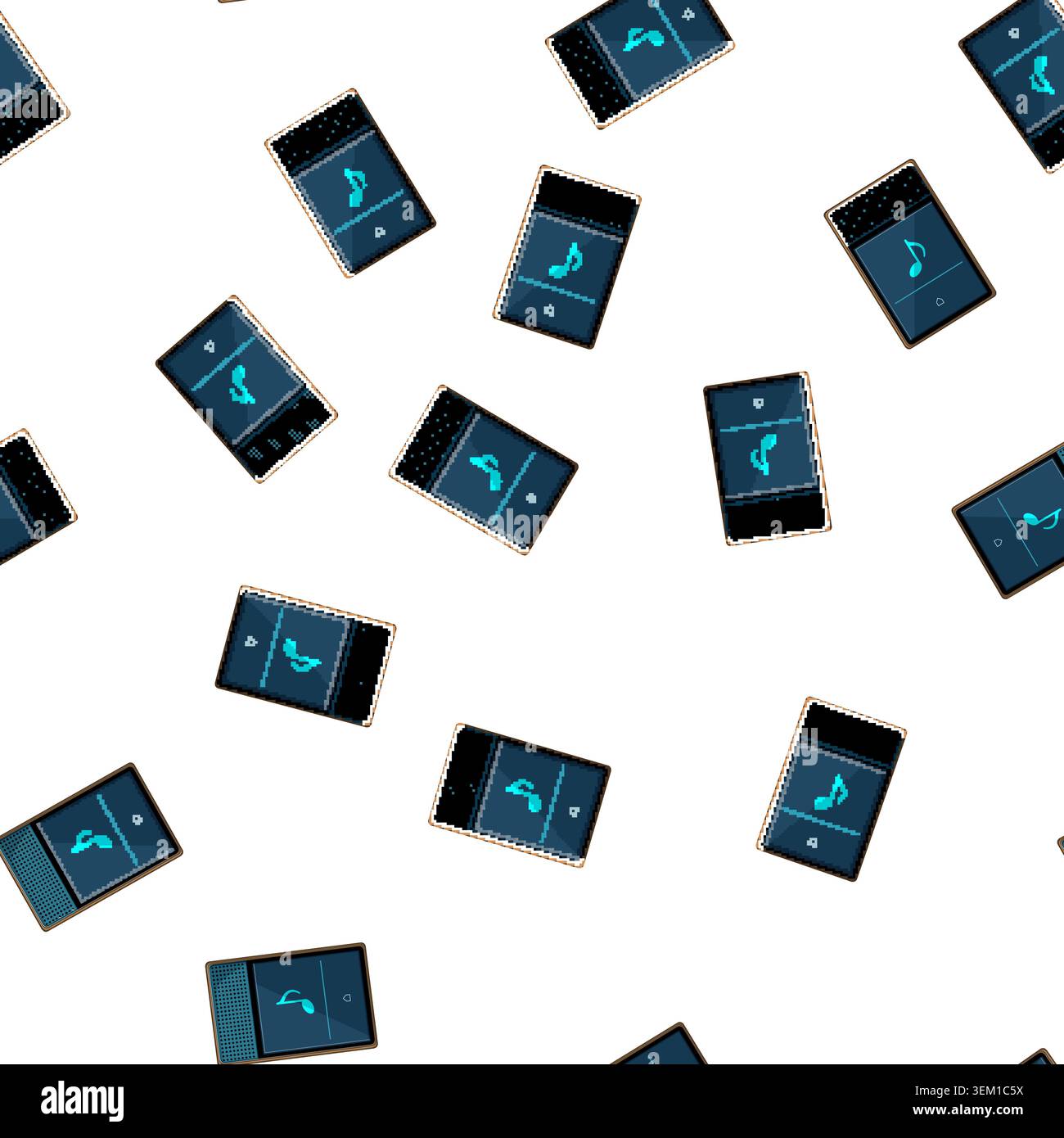 pattern audio mp3 player cartoon vector Stock Vector