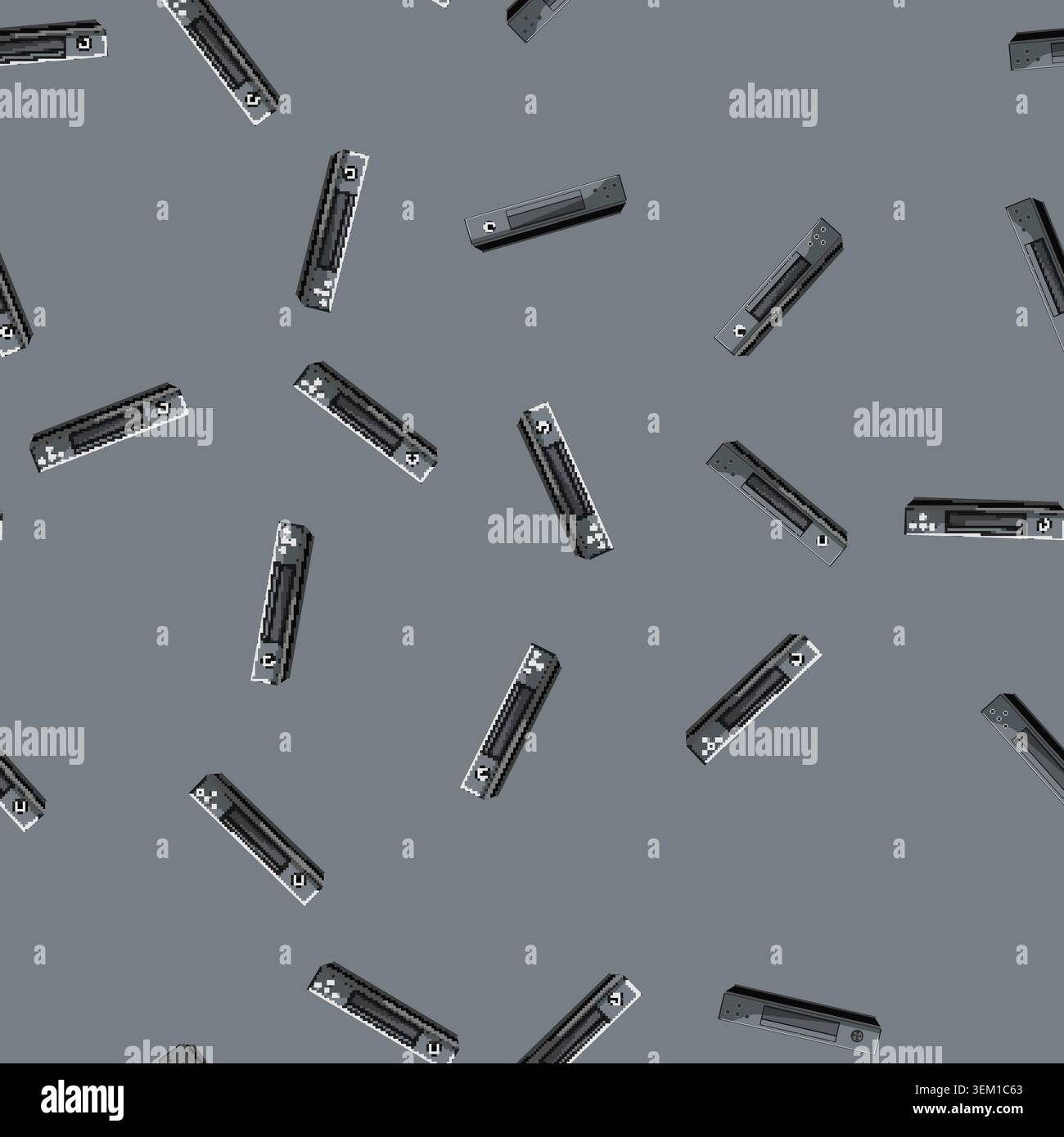 seamless pattern disk blu ray player cartoon vector Stock Vector