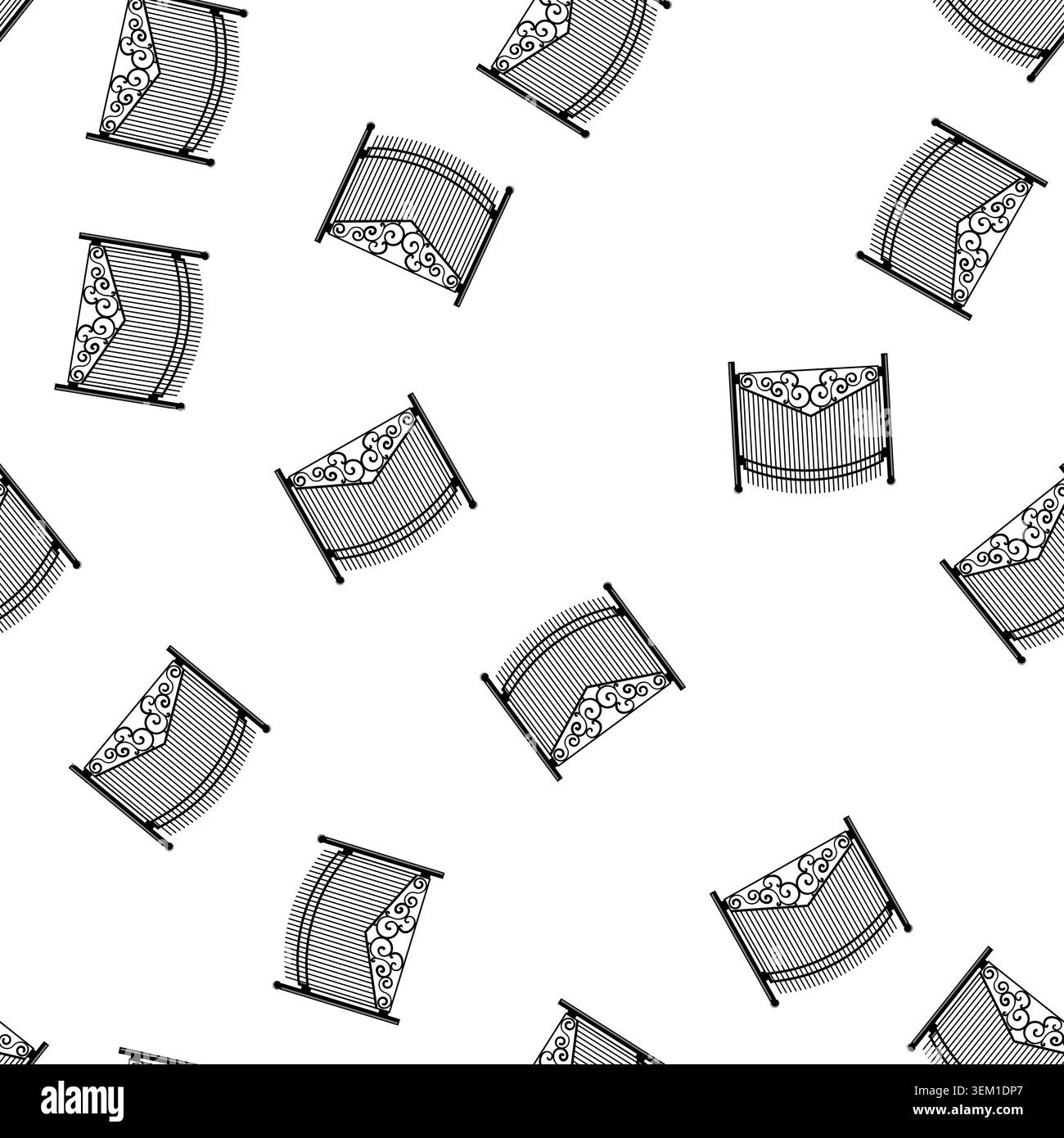 pattern gate park fence cartoon vector Stock Vector