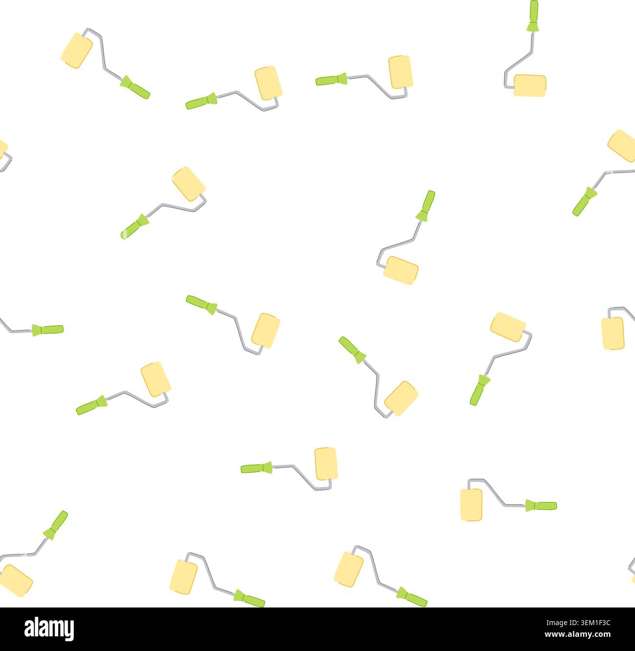 pattern repair roller paint cartoon vector Stock Vector