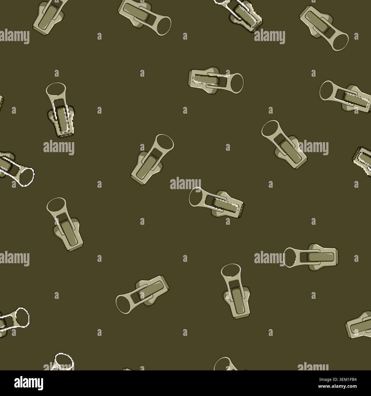 seamless pattern collection zipper puller cartoon vector Stock Vector