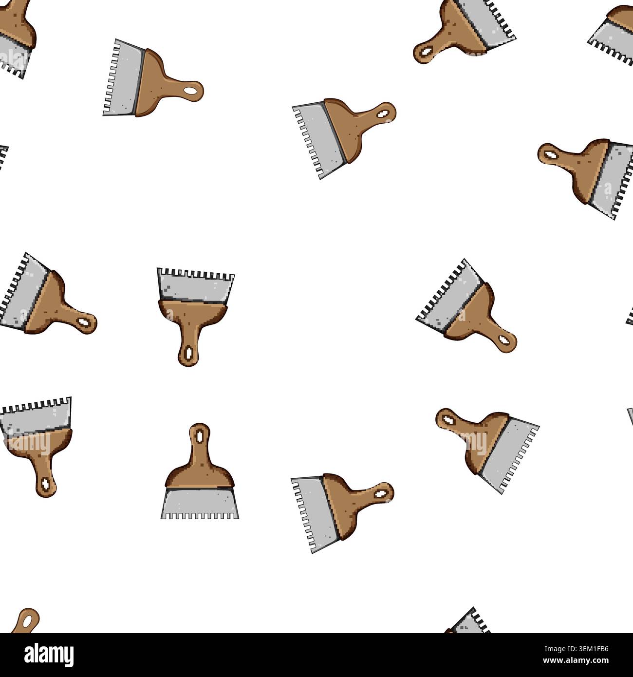 pattern flooring notched trowel cartoon vector Stock Vector