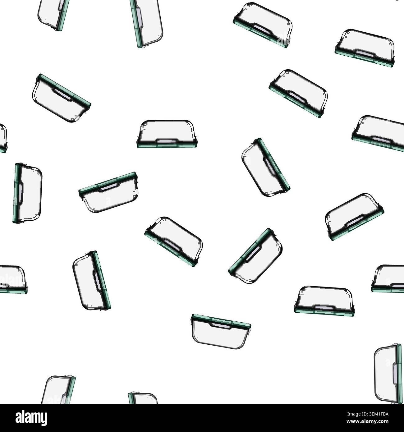 pattern ecofriendly glass food storage container cartoon vector Stock Vector