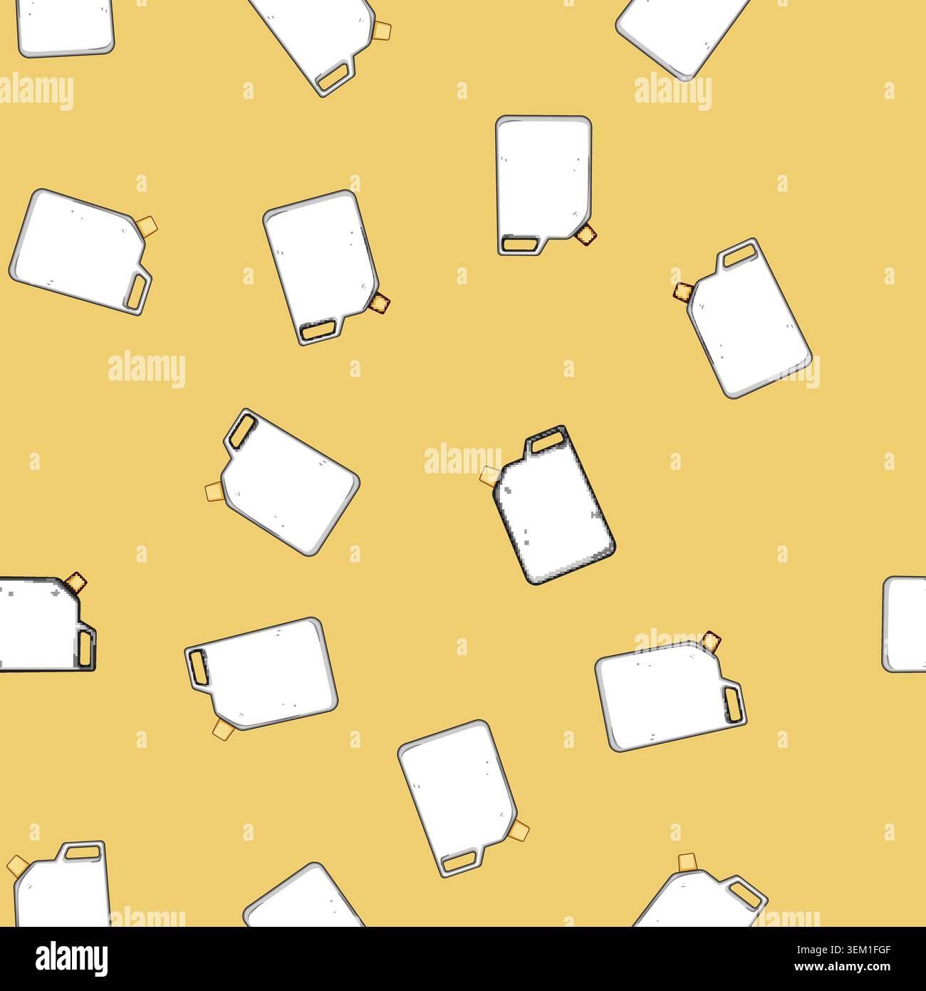 seamless pattern airtight canister plastic cartoon vector Stock Vector