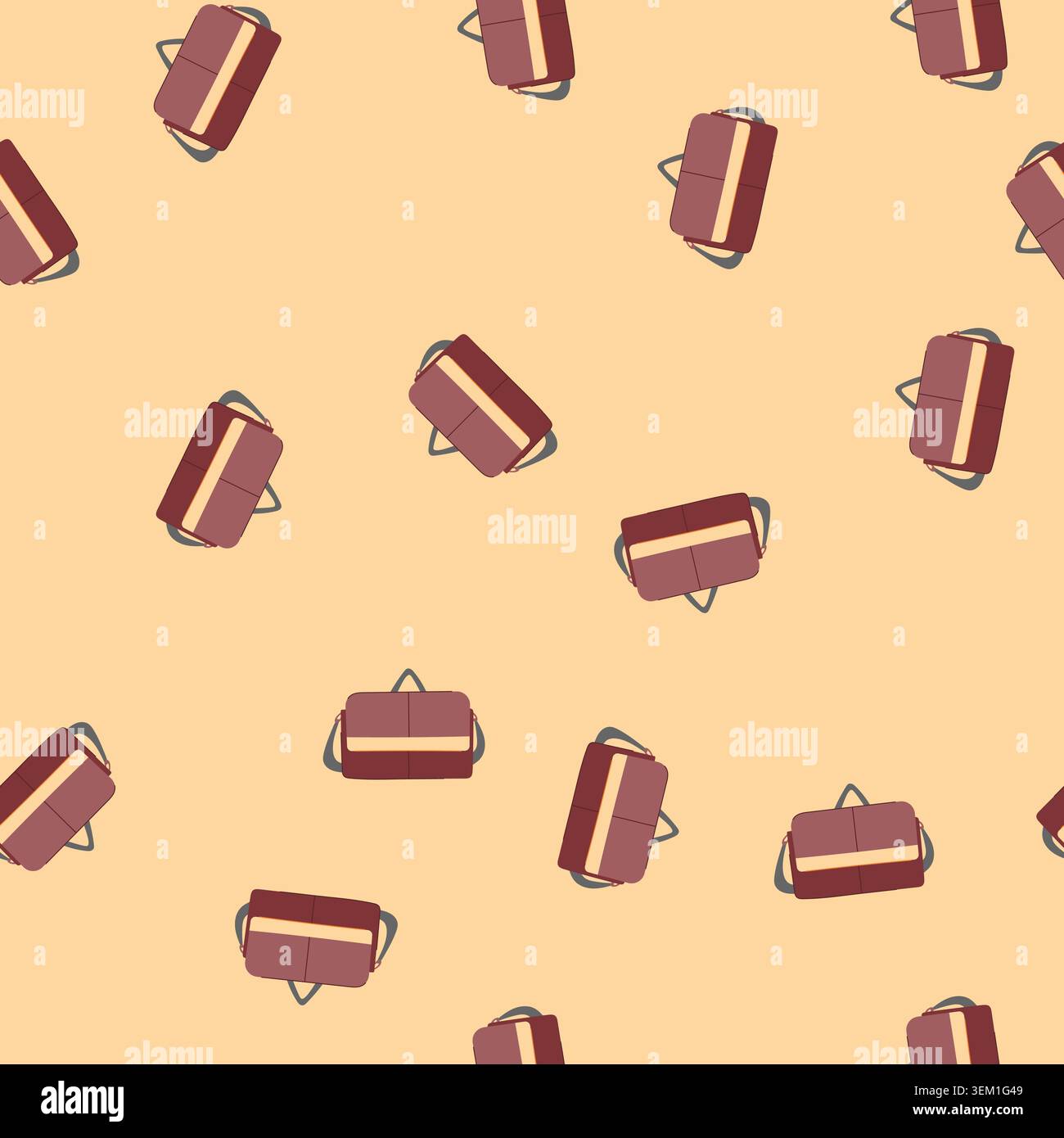 seamless pattern business briefcase for men cartoon vector Stock Vector