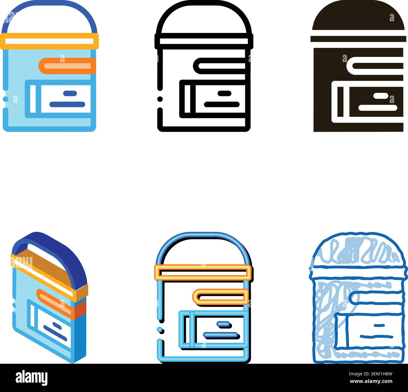 trash can icon vector outline minimal Stock Vector