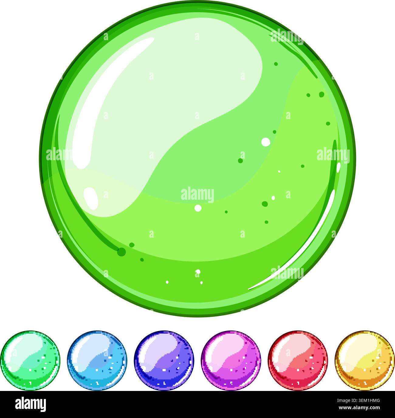 web round game button cartoon vector graphic Stock Vector