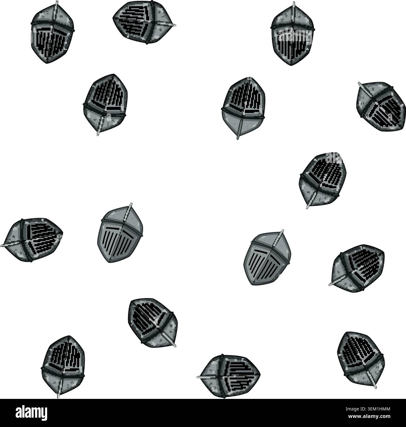 pattern jousting knight helmet cartoon vector Stock Vector