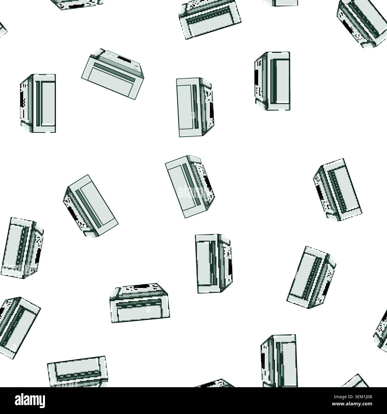 pattern phone fax machine cartoon vector Stock Vector