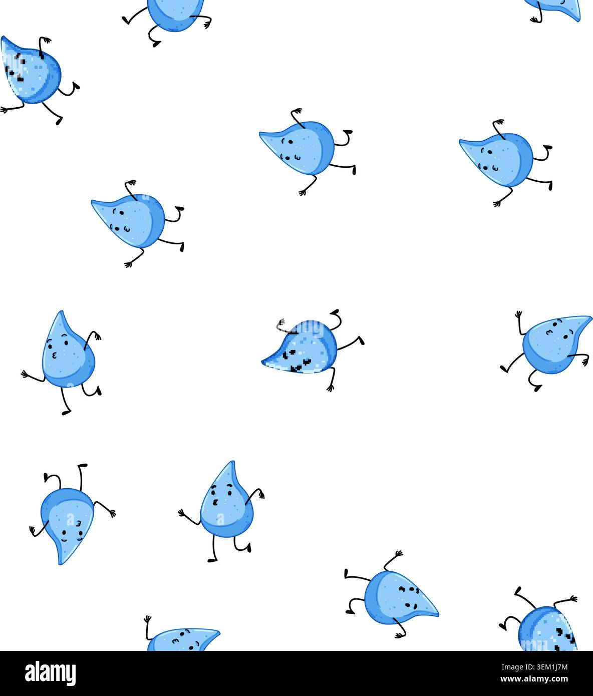 pattern rain water drop character cartoon vector Stock Vector