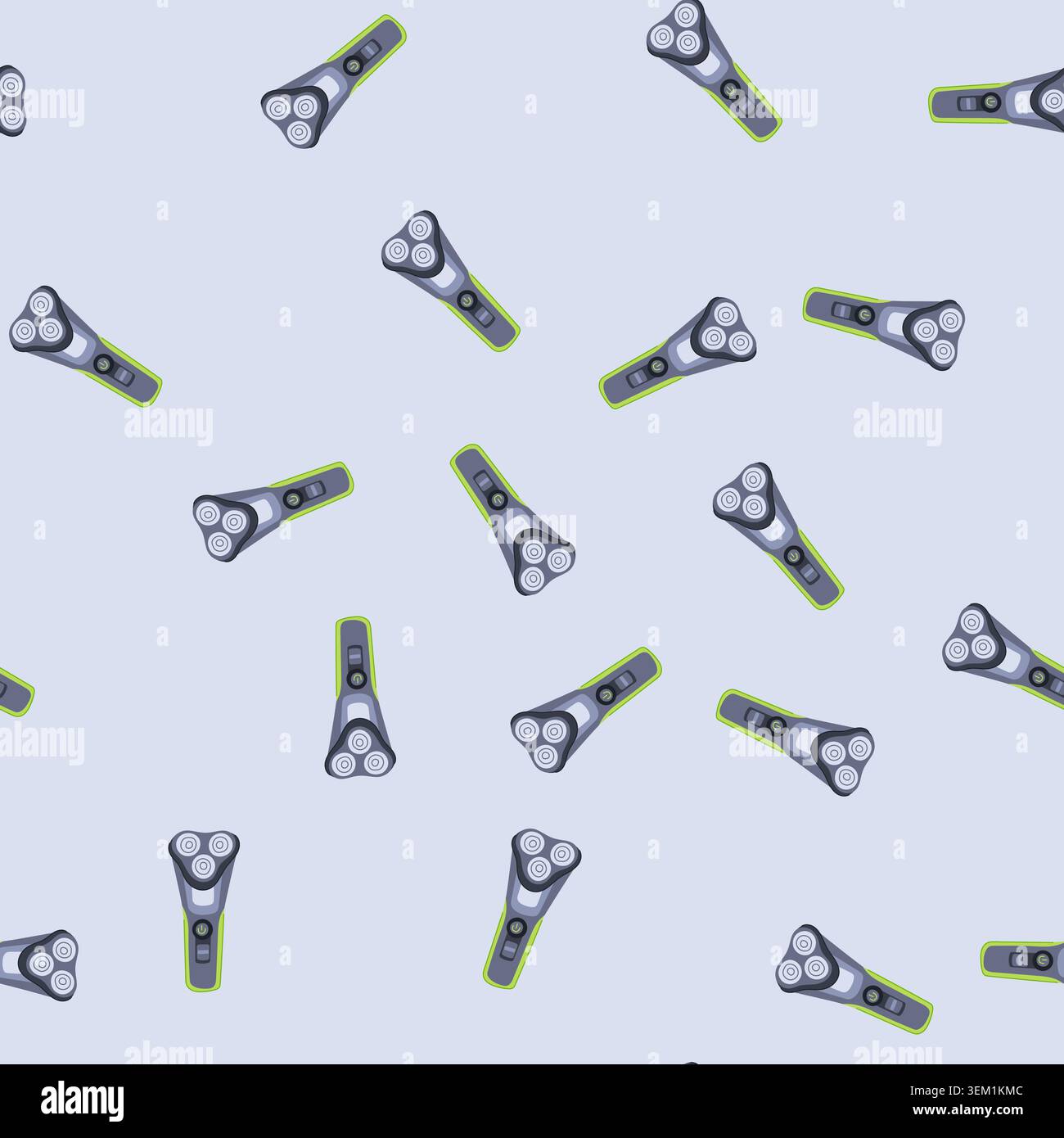 seamless pattern beard shaver electric cartoon vector Stock Vector
