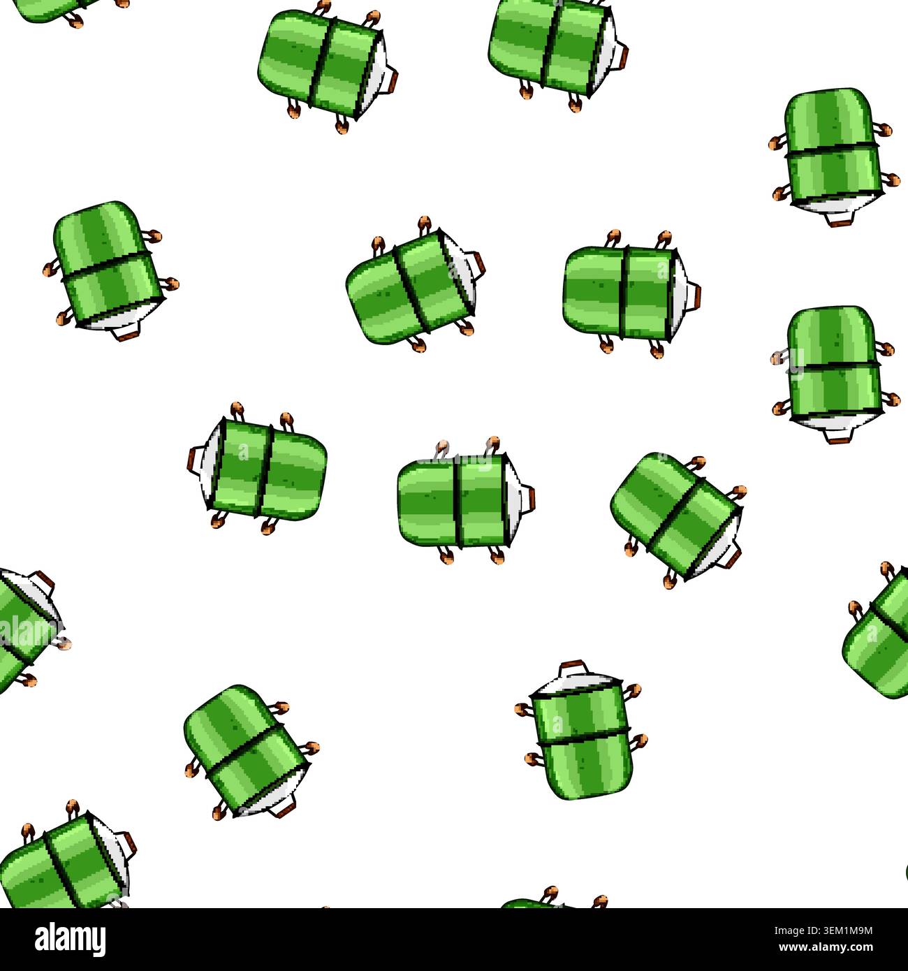 pattern cookware steamer pot cartoon vector Stock Vector