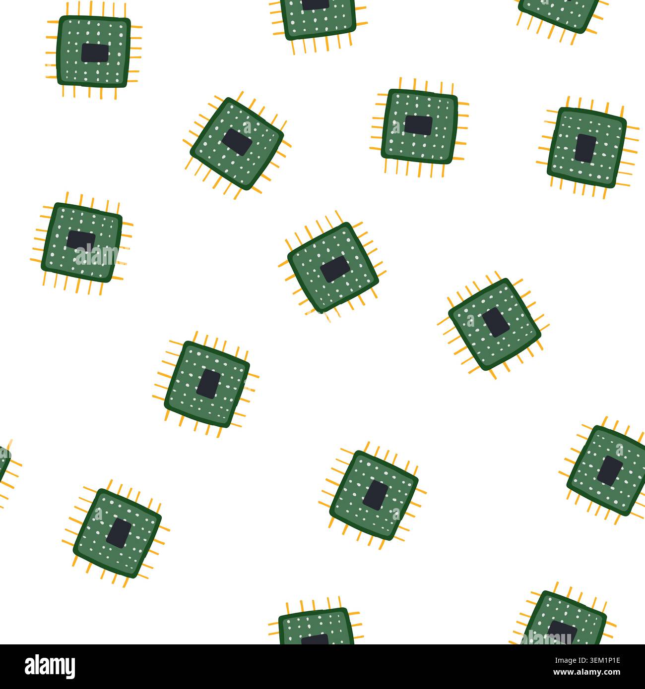 pattern silintegrated microchip cartoon vector Stock Vector