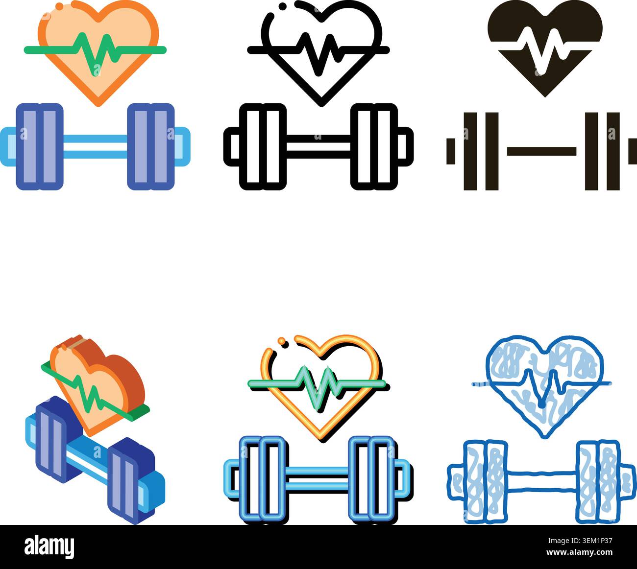 cardio training biohacking icon vector variants Stock Vector