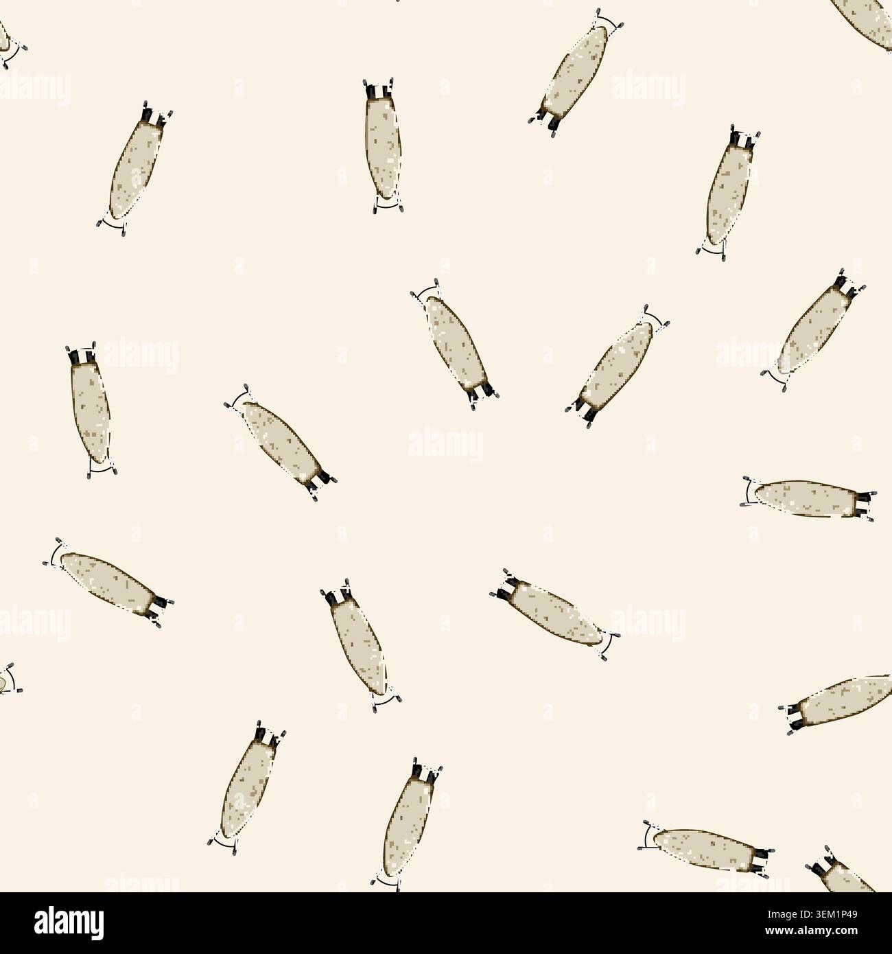 seamless pattern folded ironing board cartoon vector Stock Vector
