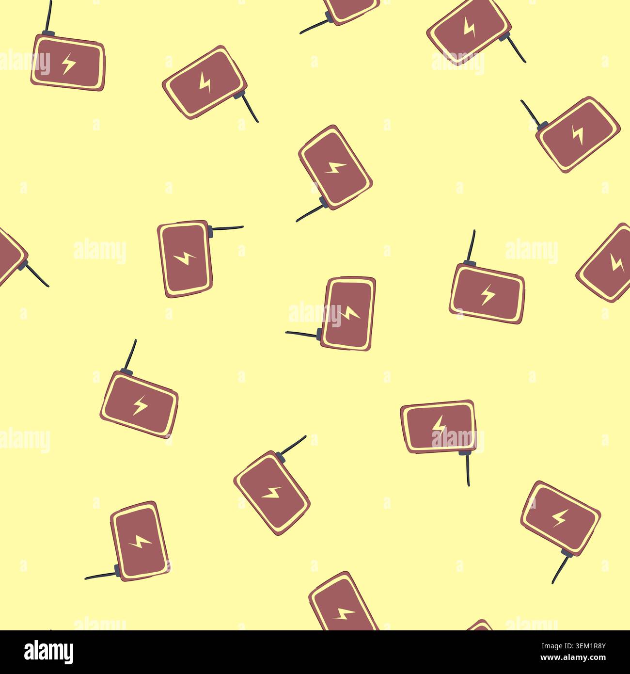 seamless pattern efficient charging mat cartoon vector Stock Vector