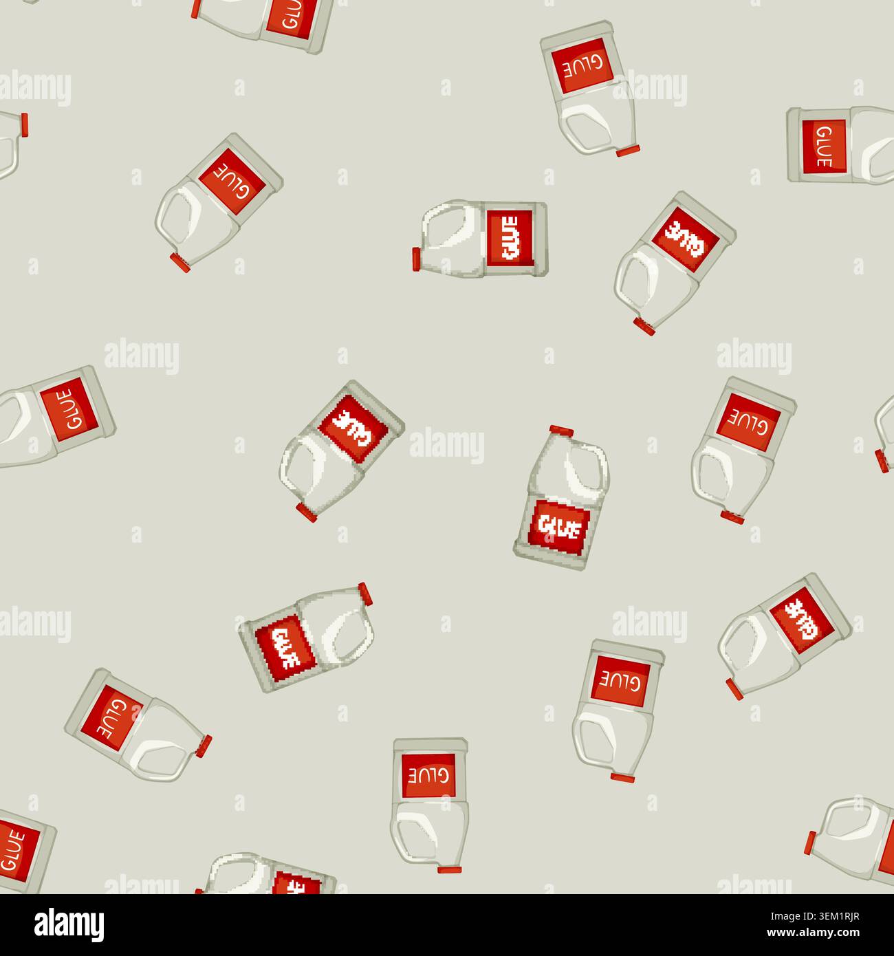 seamless pattern office glue bottle cartoon vector Stock Vector