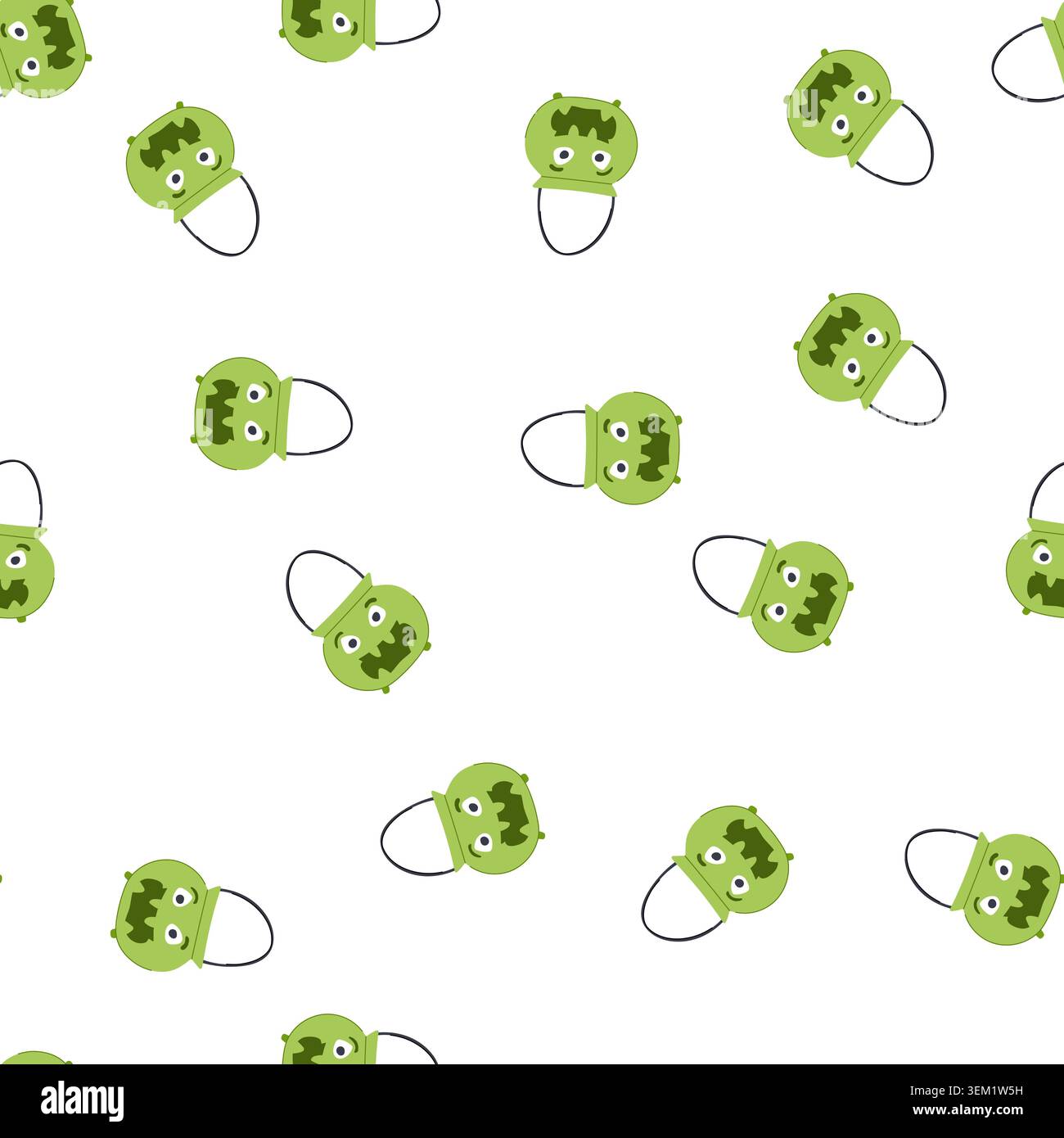 pattern pumpkin halloween bucket cartoon vector Stock Vector