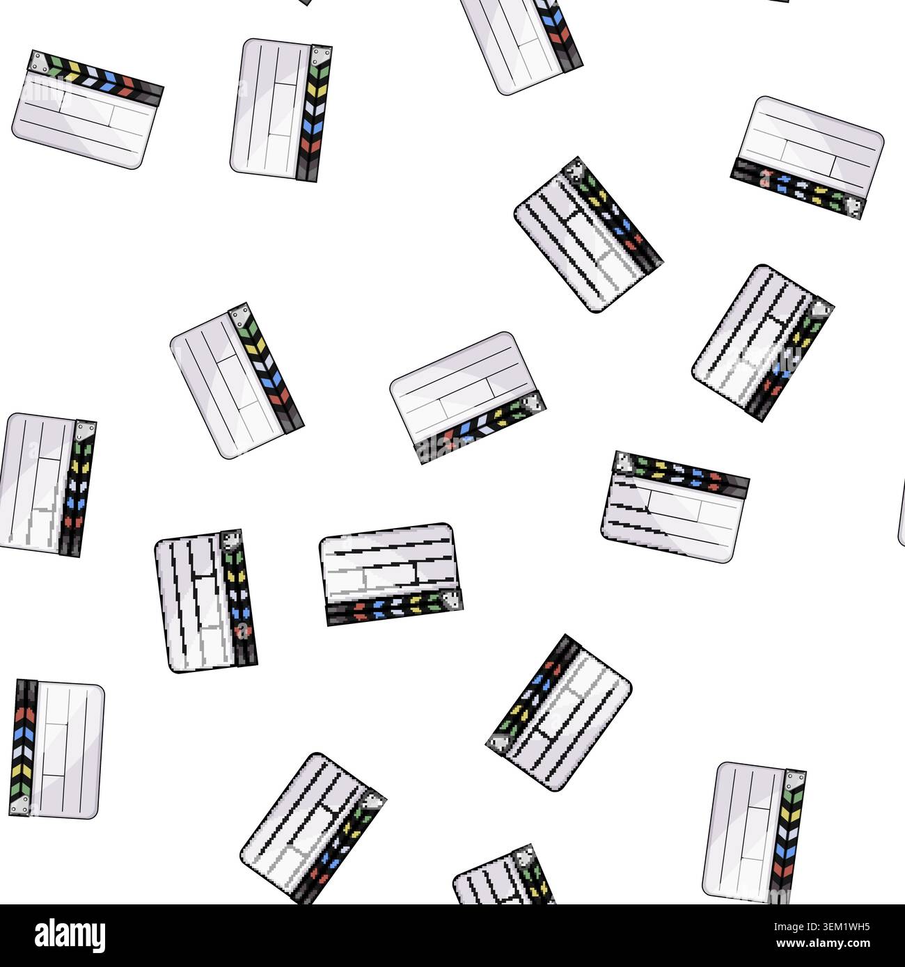 pattern board clapperboard cartoon vector Stock Vector