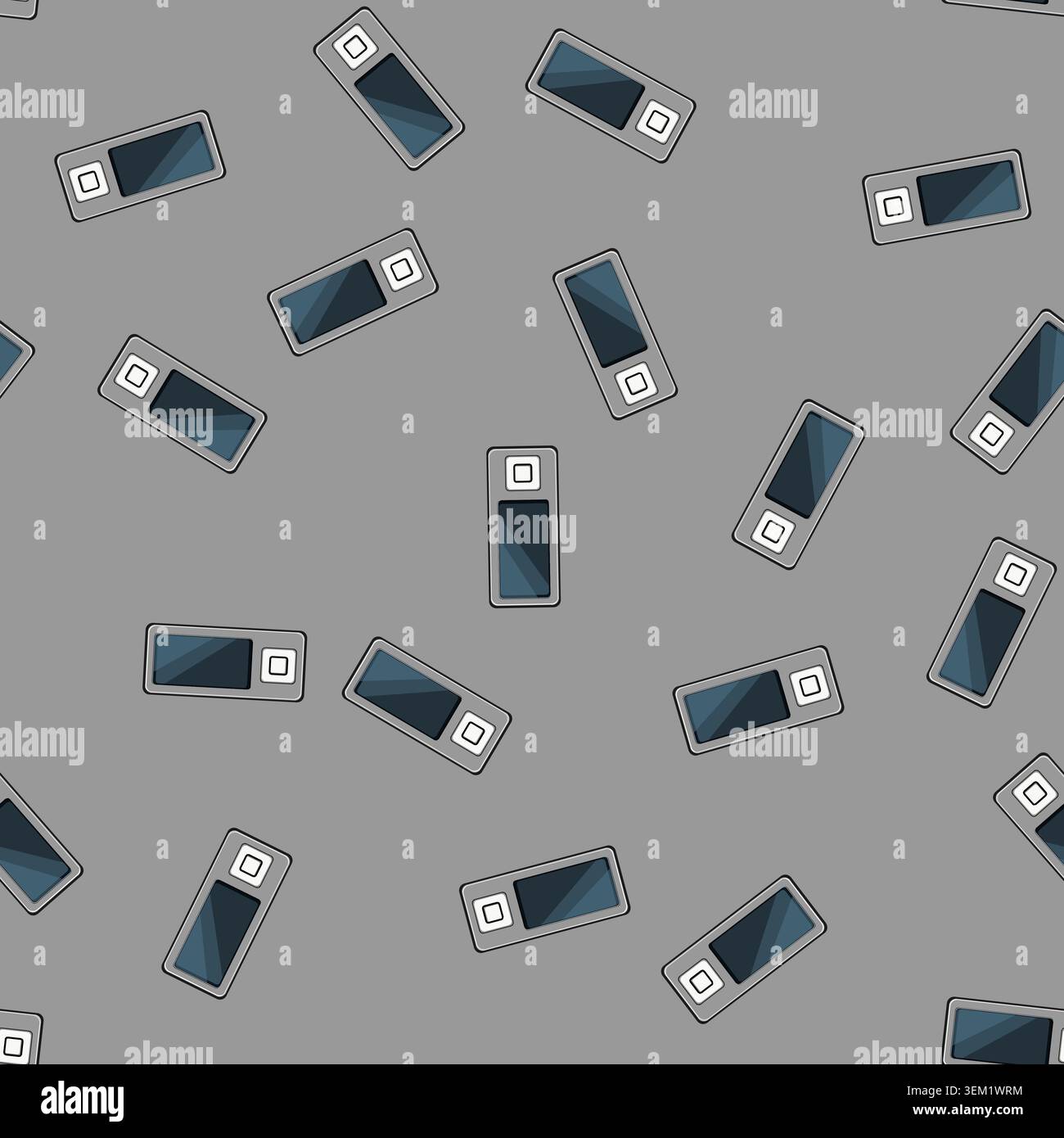 seamless pattern device mp3 player cartoon vector Stock Vector