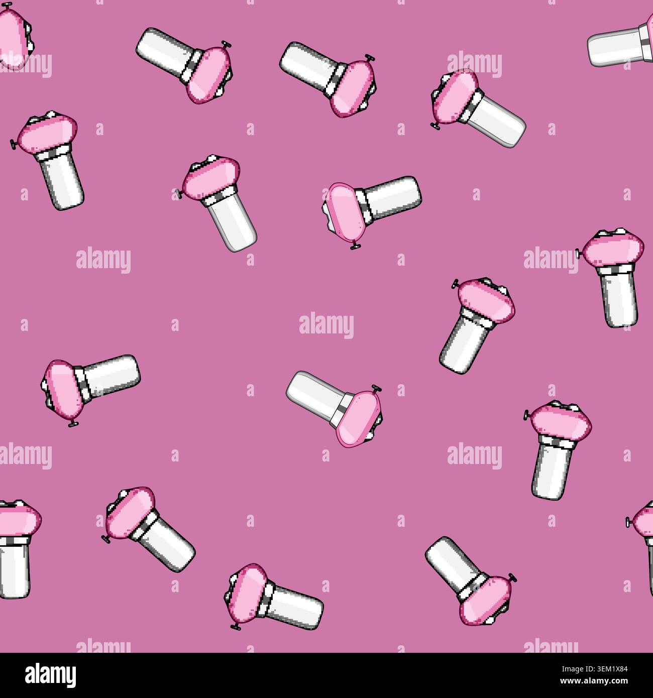 seamless pattern compact smoothie blender cartoon vector Stock Vector