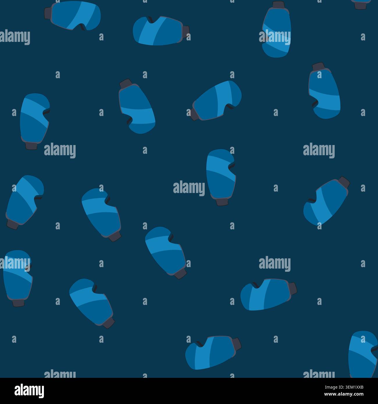 seamless pattern mountains googles ski cartoon vector Stock Vector