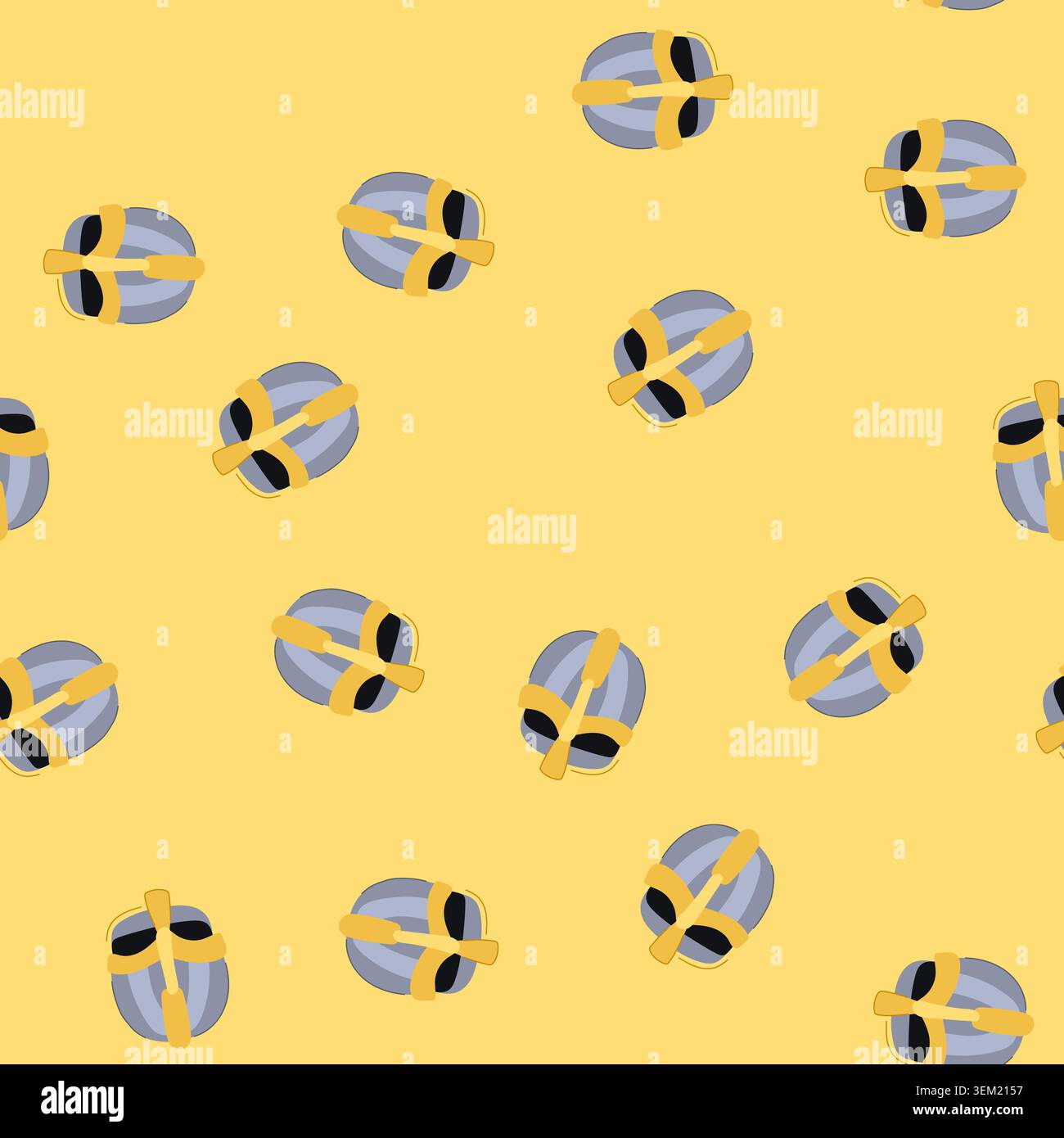 seamless pattern battle knight helmet cartoon vector Stock Vector