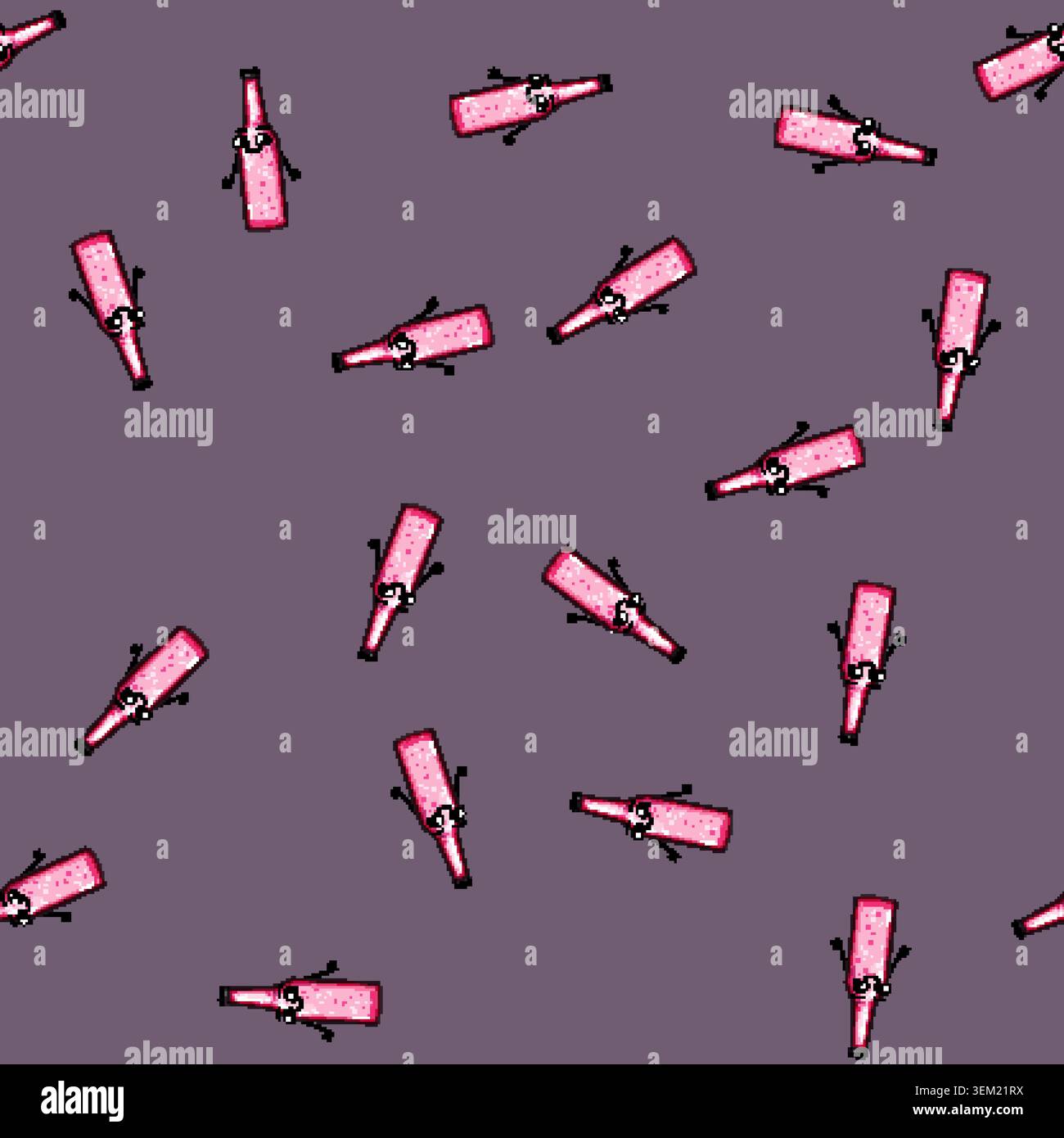 seamless pattern cold soda bottle character cartoon vector Stock Vector