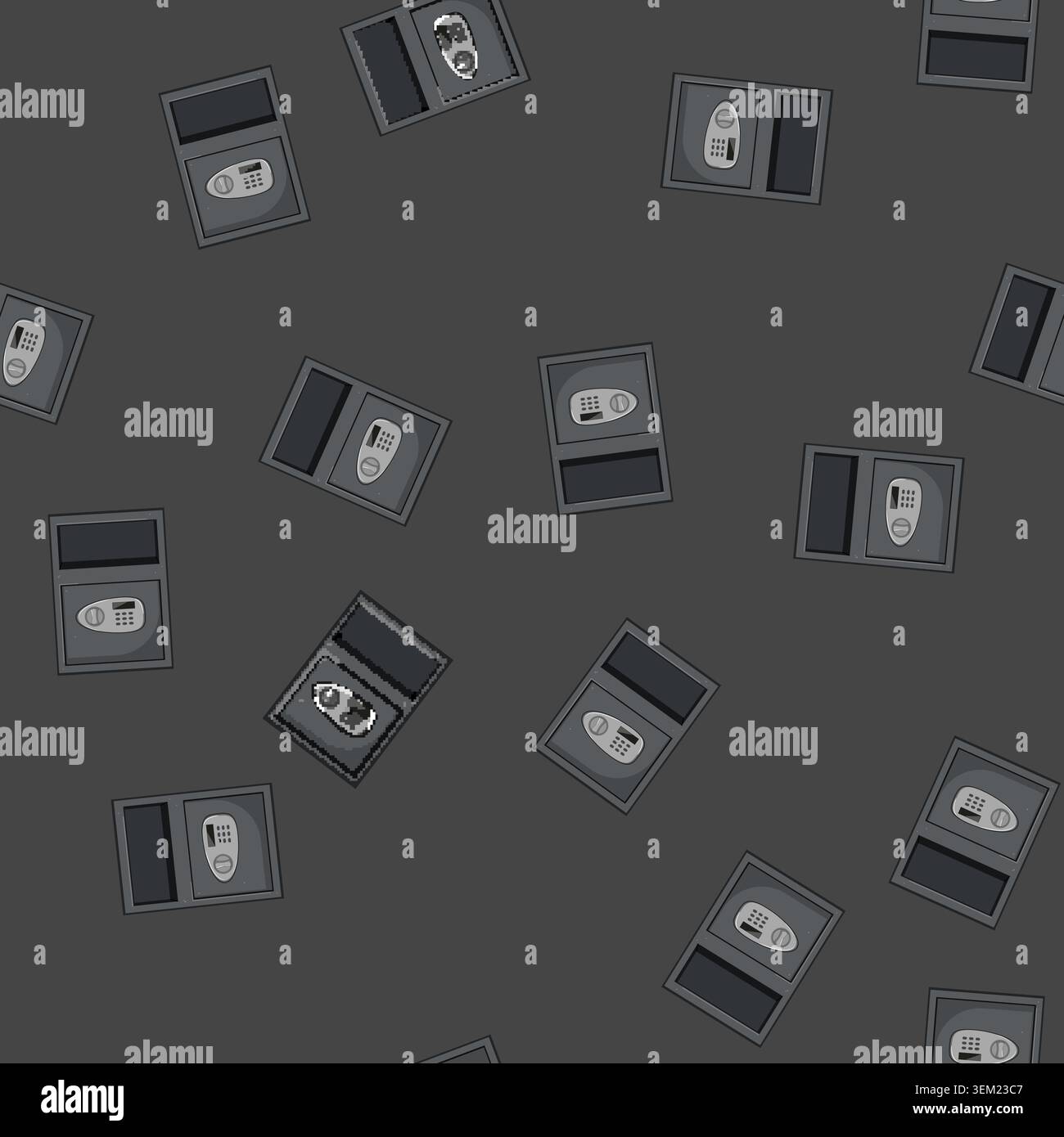 seamless pattern storage safe cartoon vector sign color Stock Vector