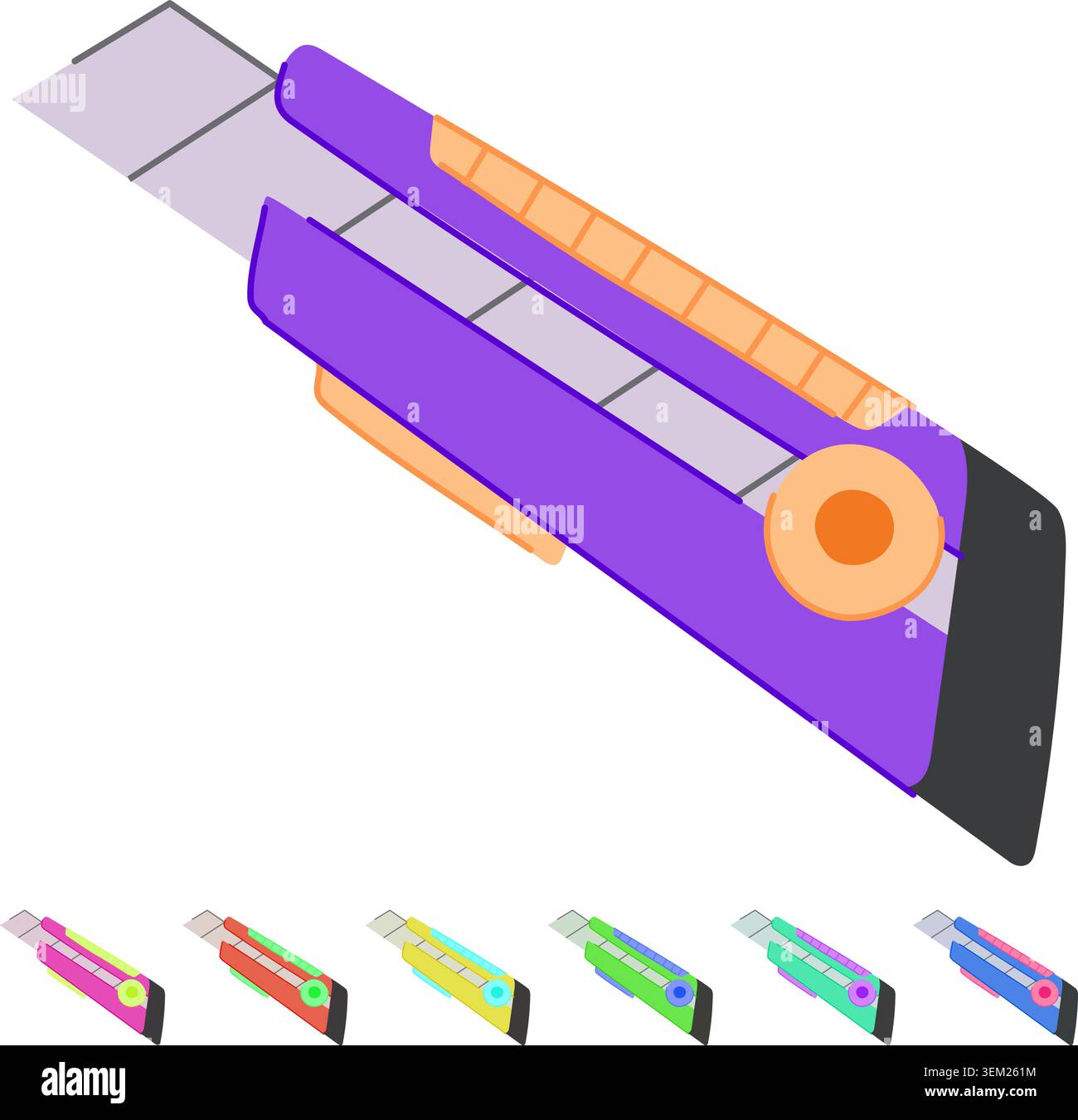 utility cutter knife vector cartoon graphic Stock Vector