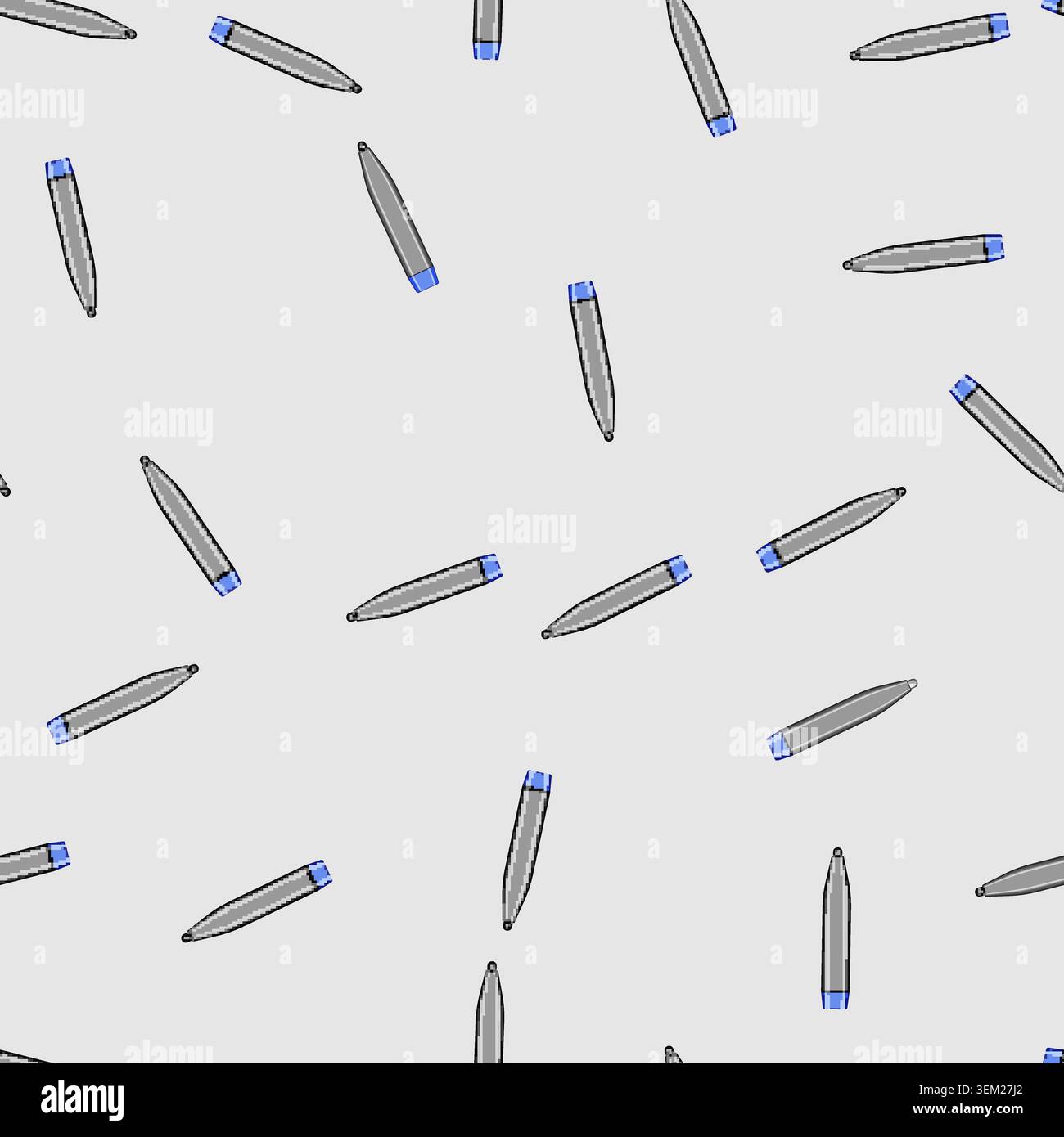 seamless pattern teaching interactive whiteboard pen cartoon vector Stock Vector