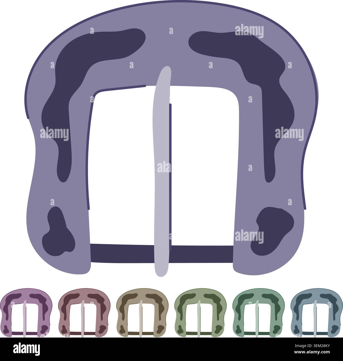 black buckle belt vector cartoon graphic Stock Vector