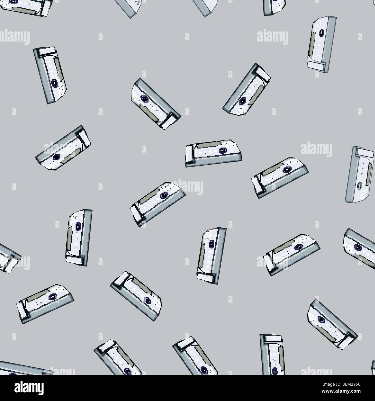 seamless pattern web fax machine cartoon vector Stock Vector