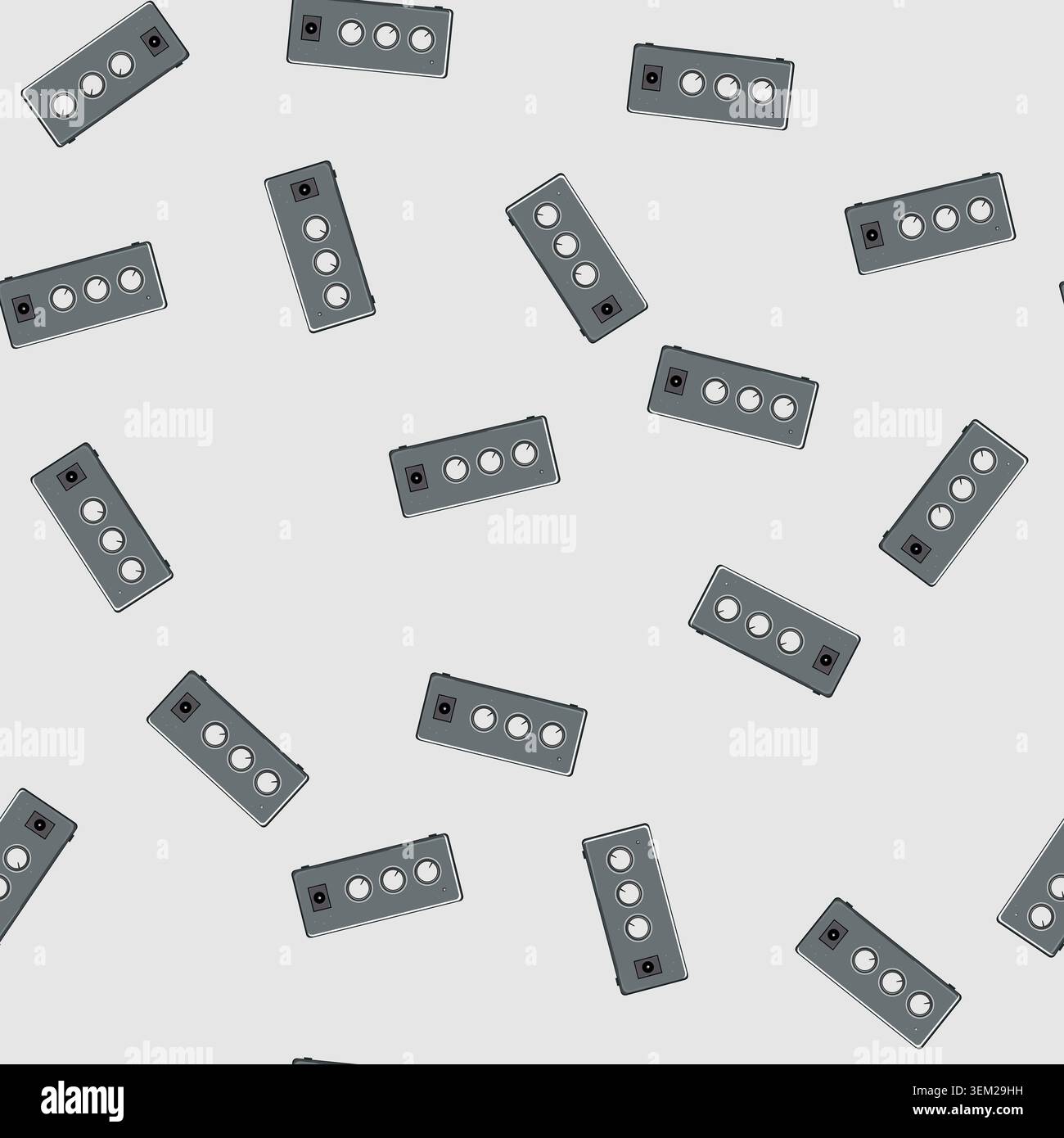 seamless pattern stereo headphone amp cartoon vector Stock Vector