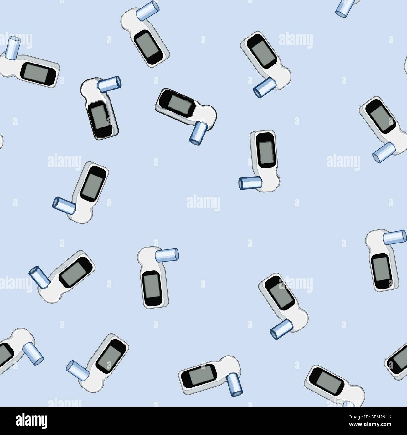 seamless pattern function spirometer cartoon vector Stock Vector