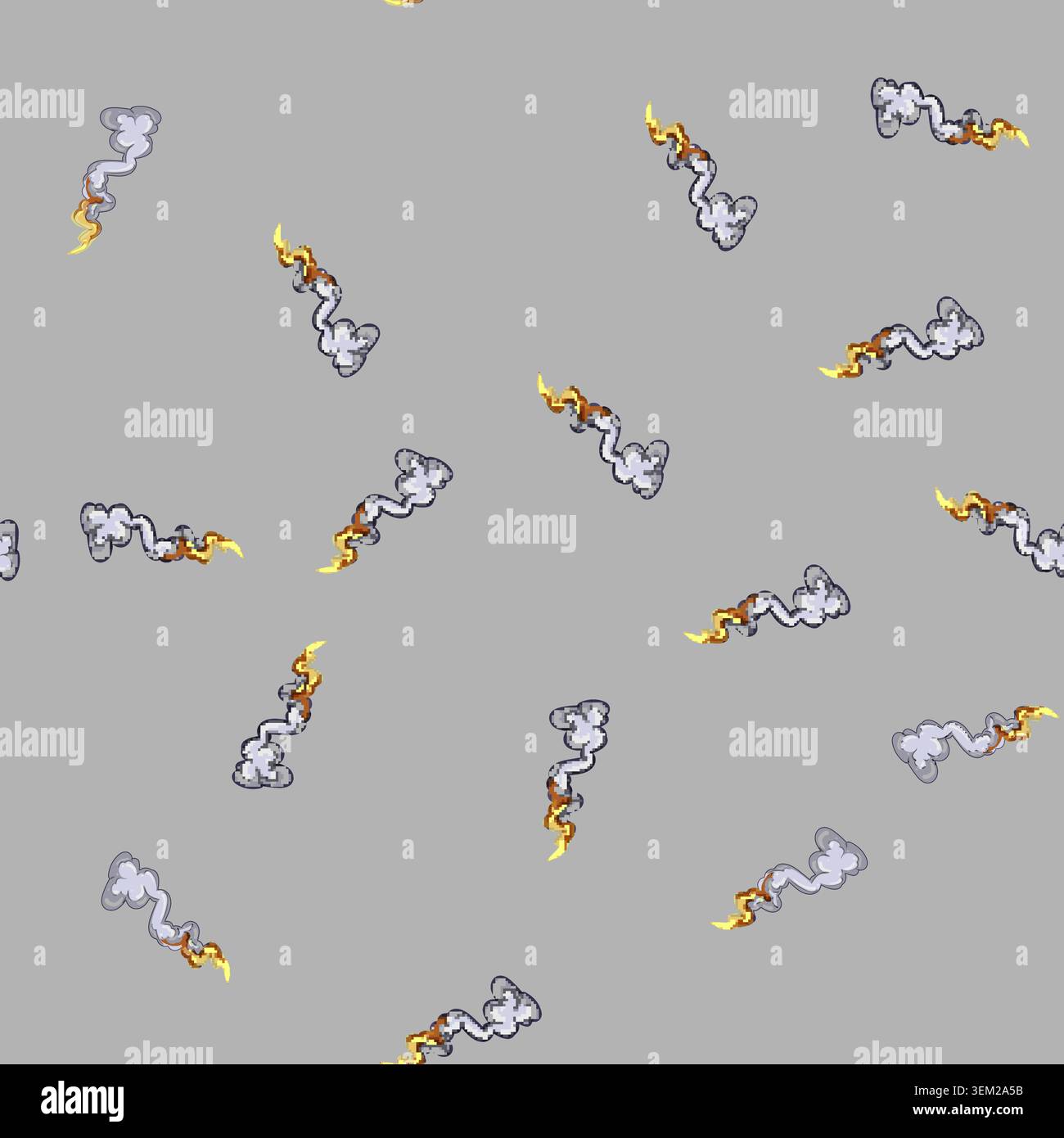 seamless pattern jet rocket launch smoke cartoon vector Stock Vector
