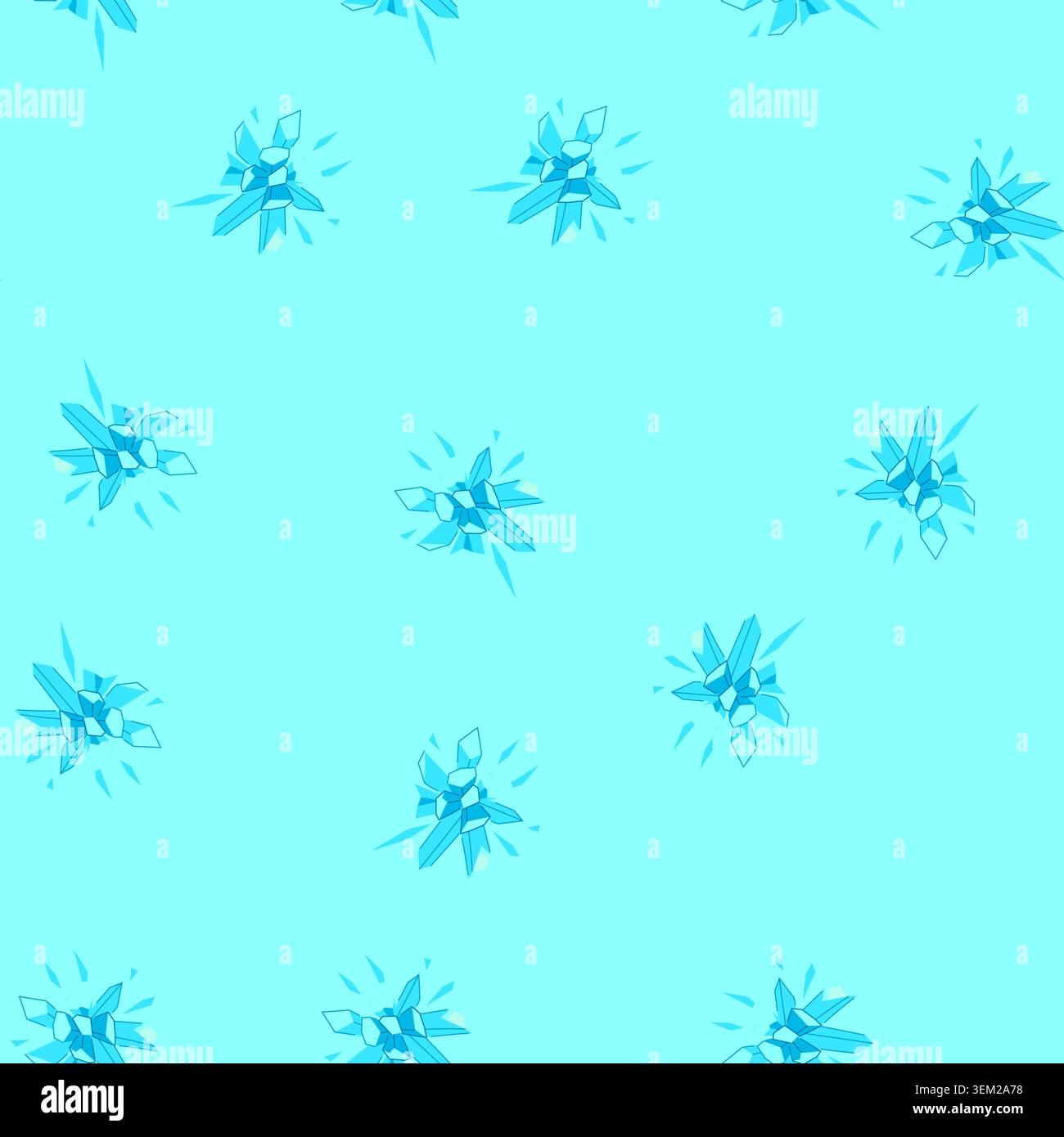 seamless pattern ice crystal blast shattering with geometric abstract shapes Stock Vector