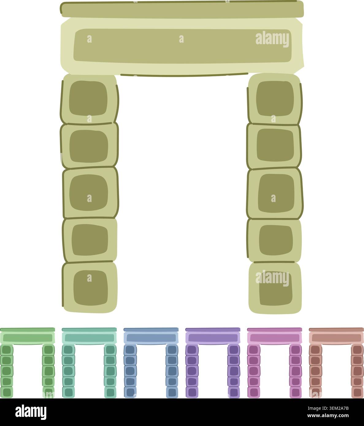 Stone gate arch structure element symbol graphic Stock Vector Image ...